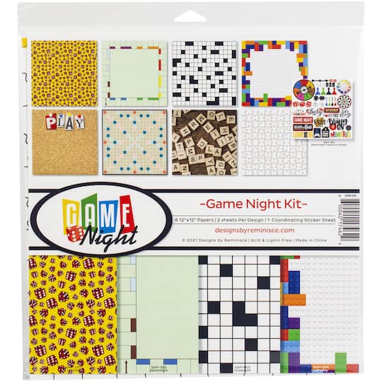 Reminisce Game Night Collection Kit, 12&#x22; x 12&#x22;